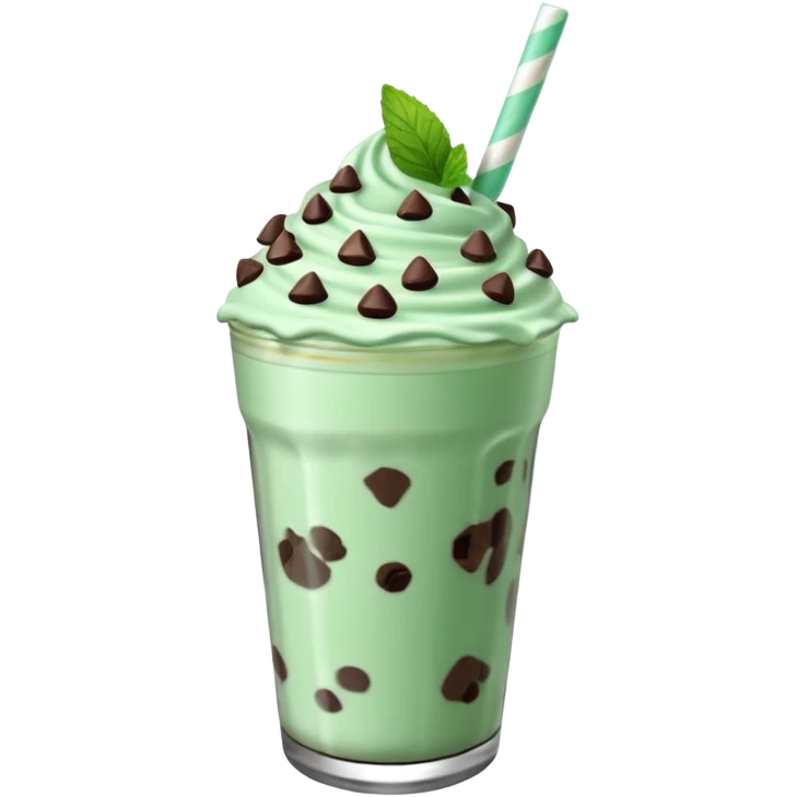 Mint chocolate chip milkshake emoji