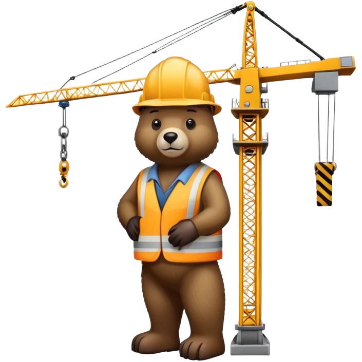 Bear operating a construction crane emoji