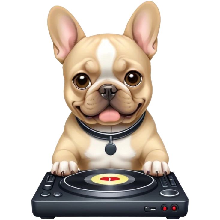 een franse bulldog DJ emoji