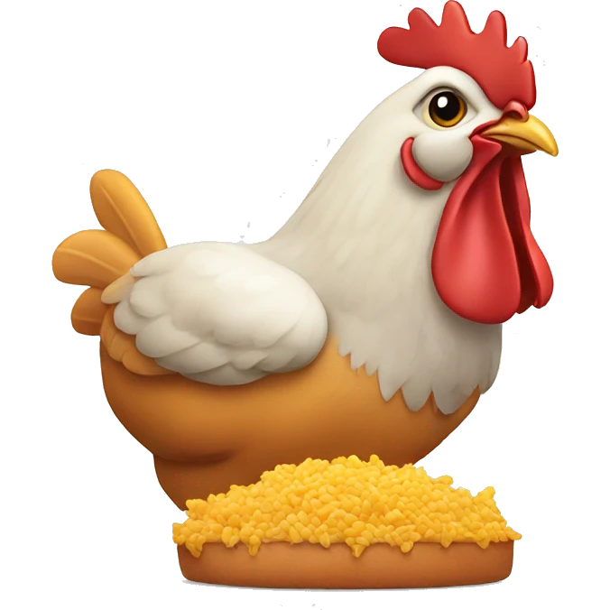 Chicken eating chicken emoji