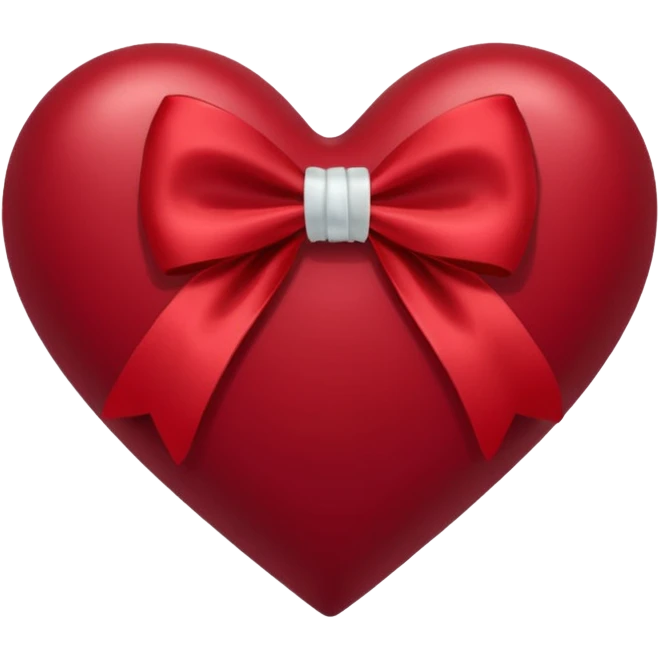  Red Maroon heart with white bow emoji