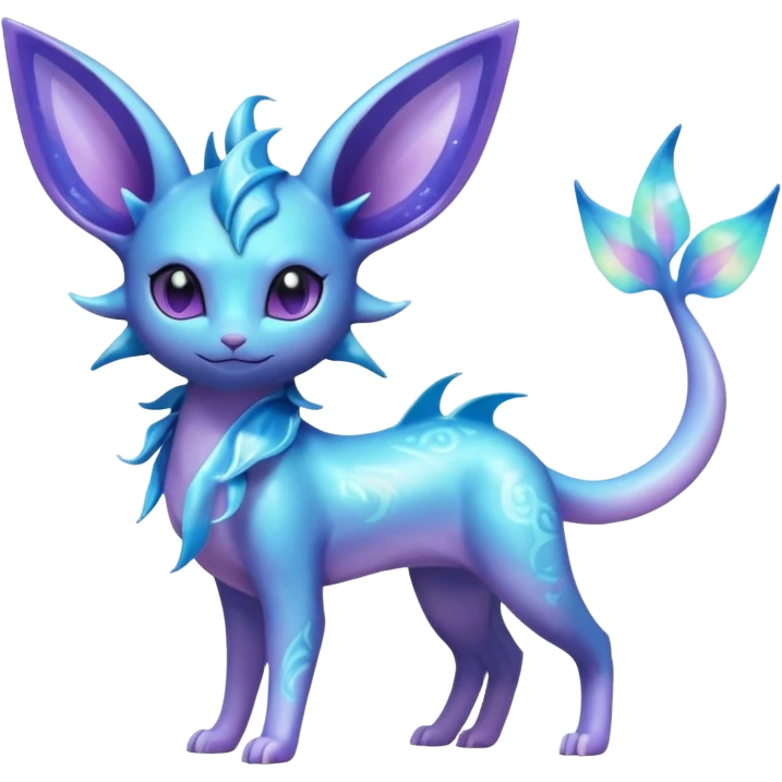 Shiny Nebulae Espeon-Lumineon-Vaporeon-Amaura-Dragonair-Fakémon-hybrid-creature (full body)  emoji
