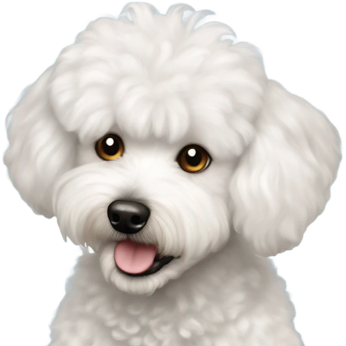Bichon frise poodle mix fluffy dog happy  emoji