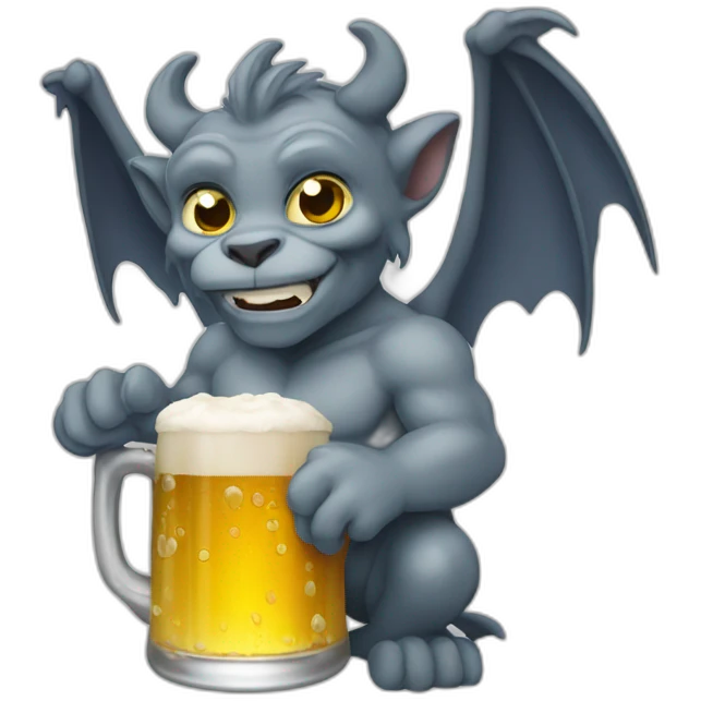 Gargoyle drink beer emoji
