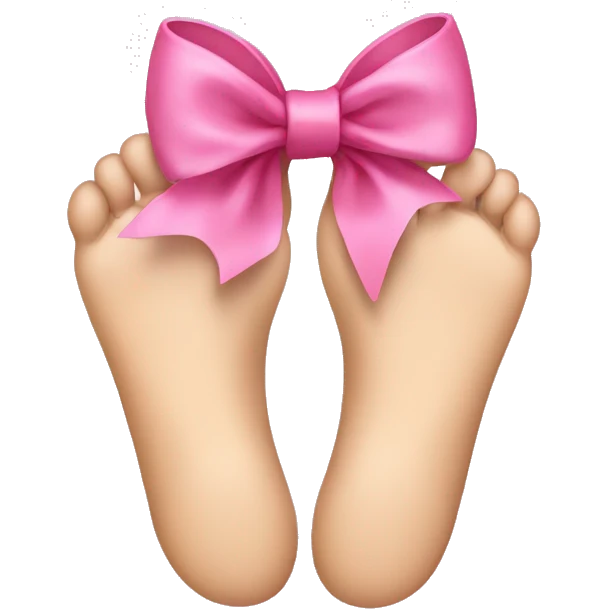 feet with pink bow emoji