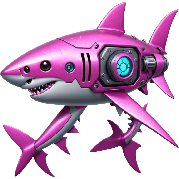 glitter mech shark pink cyberpunk emoji