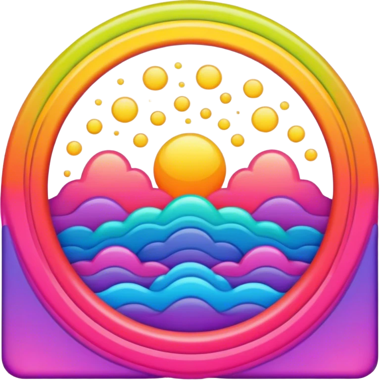 Psychedelic colored Border line emoji