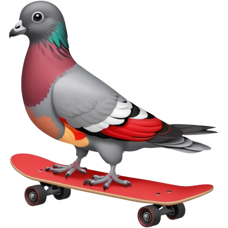 Create a pigeon on a red skateboard emoji