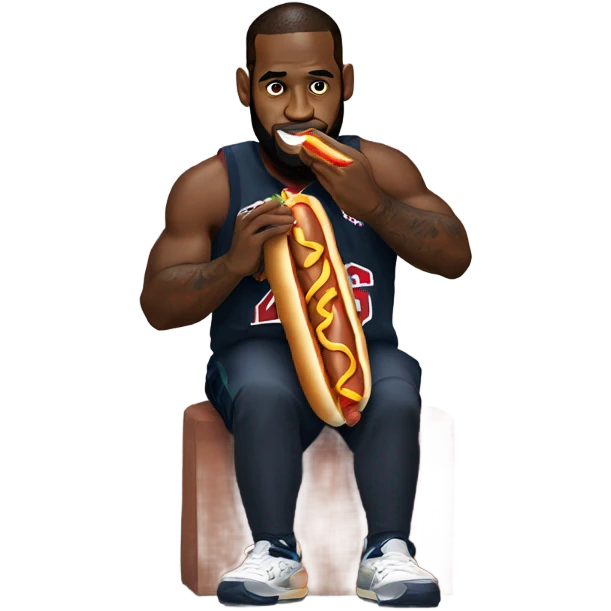 lebron james eating hot dog  emoji