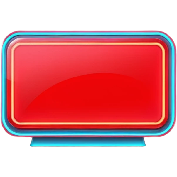 Neon Billboard + red product ad + glow reflection emoji