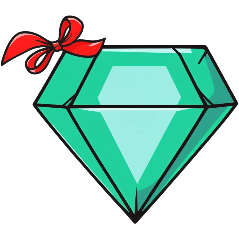 diamond with ribbon emoji