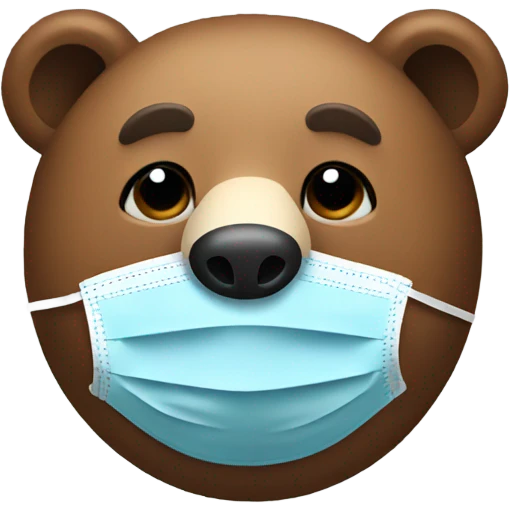 Bear with a face mask emoji