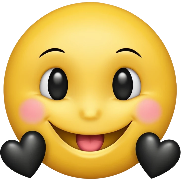 Smiley qui sourit avec des cœur noir emoji