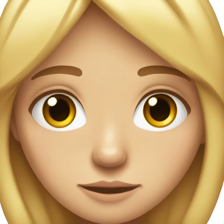 Chica ojos celestes, rubia, con rulos y adolescente emoji