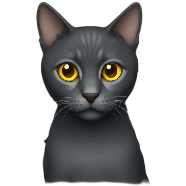 dark gray cat yellow eyes  emoji