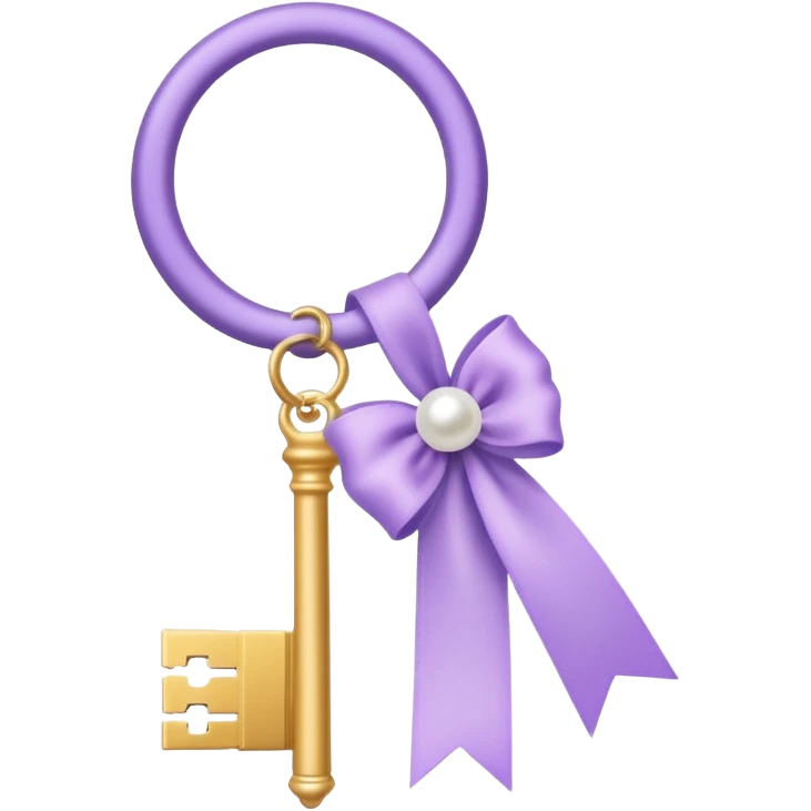 aesthetic key with a lilac style ribbon and pearls emoji