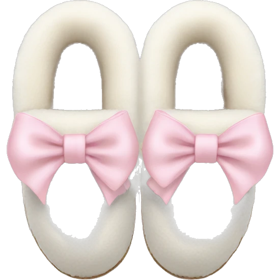 White Ugg slippers light pink bows  emoji