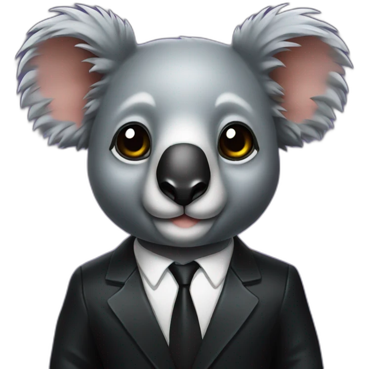 koala in black rubber shiny suit emoji