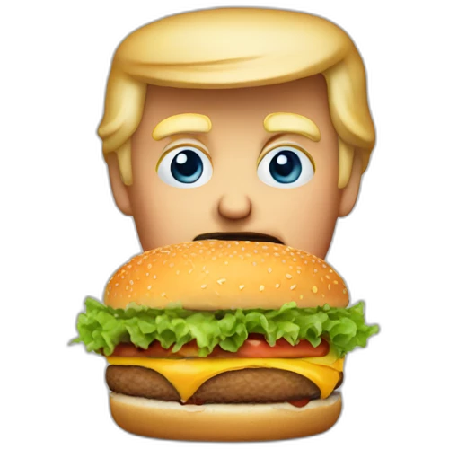 Donald trump who eat burger emoji