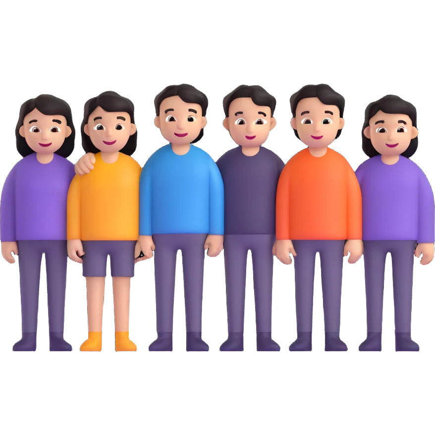 five person team group emoji