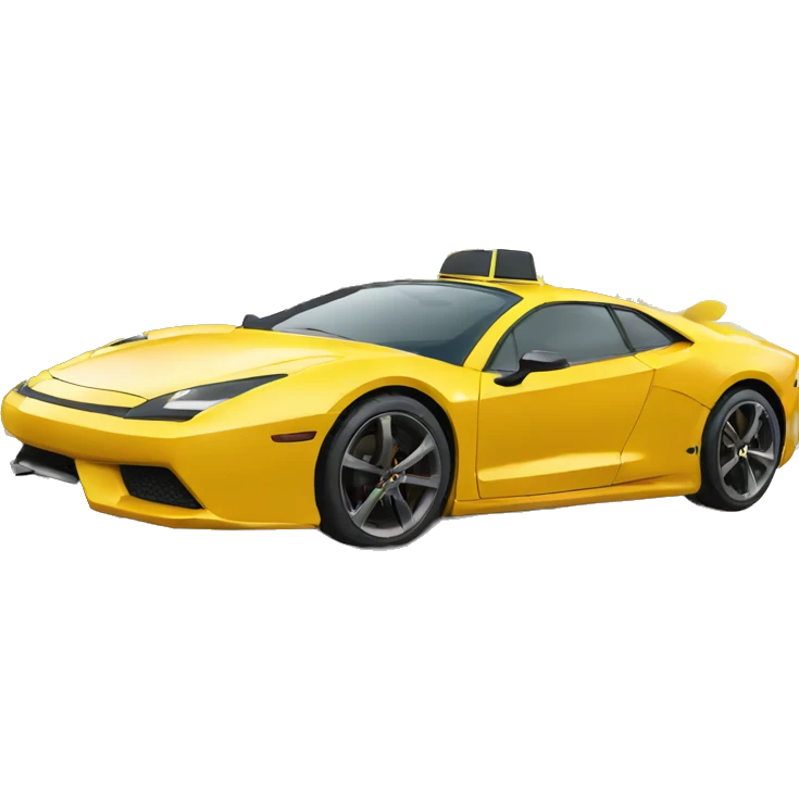 yellow circle with sunglasses and mortarboard stepping out of Supercar pointing towards us with smile emoji