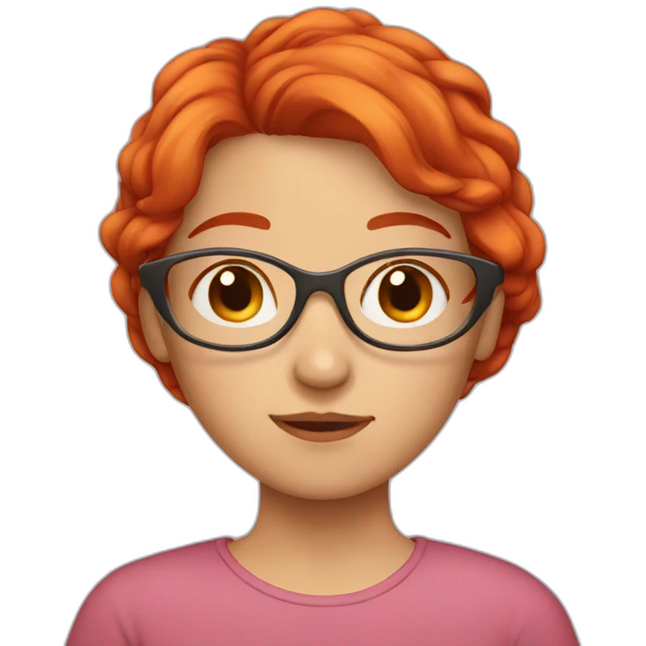 red hair girl in glass emoji