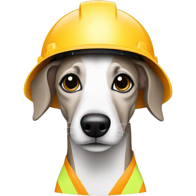 whippet in construction helmet emoji
