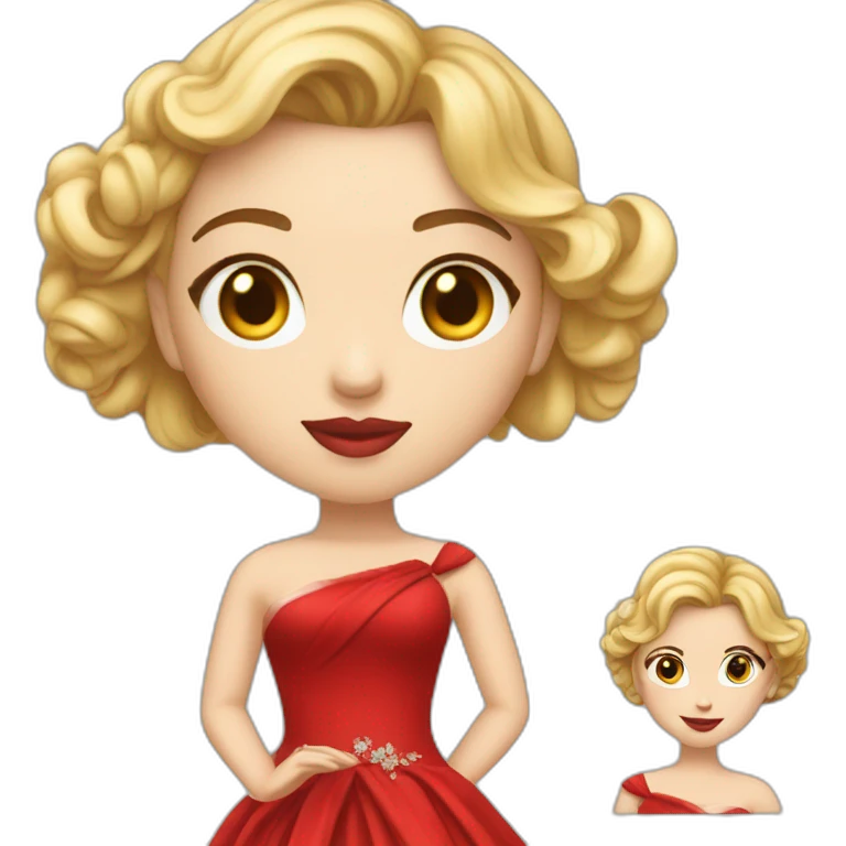 Scarlett johansson in red gala dress emoji
