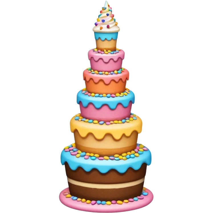 A whimsical tower of mixed treats emoji