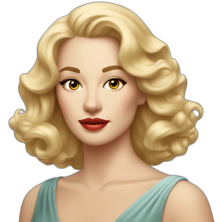 A stunning portrait of a beautiful blonde woman, reminiscent of classic Hollywood glamour emoji