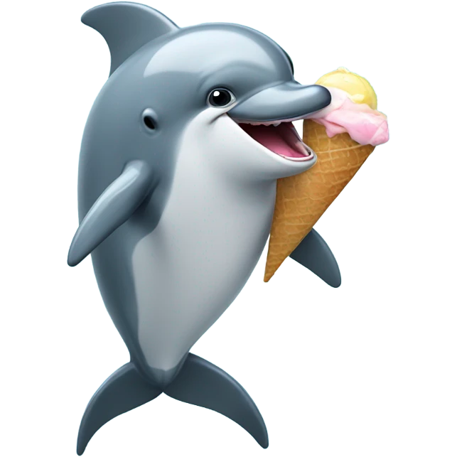 dolphin eating icecream emoji