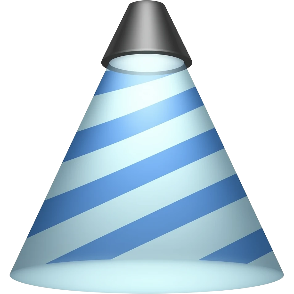 Blue striped spotlight emoji