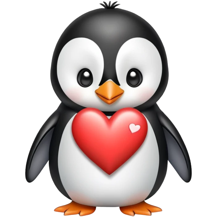 Pinguino con ojos de corazon emoji