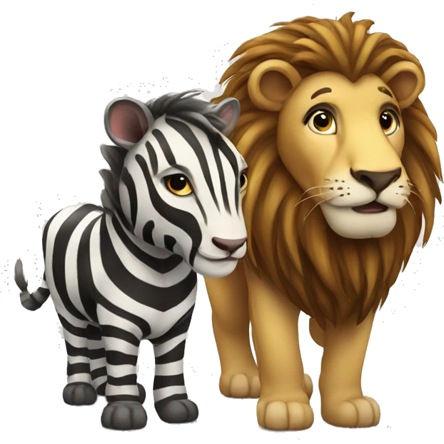 lion and zebra emoji