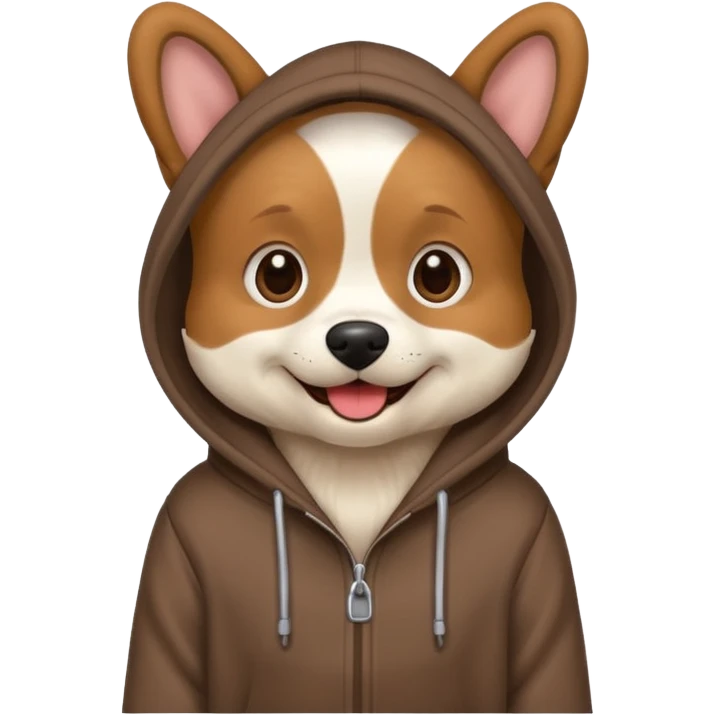 Dog wearing a hoodie emoji