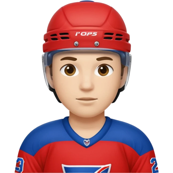 Hockey player in red and blue emoji