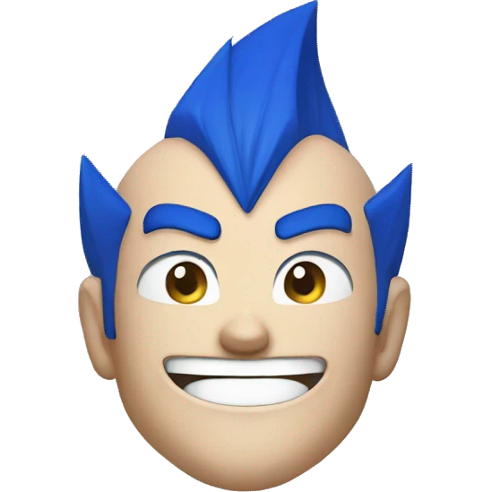 Songoku face with blue emoji