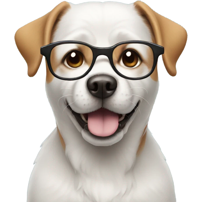 Dog wearing glasses emoji