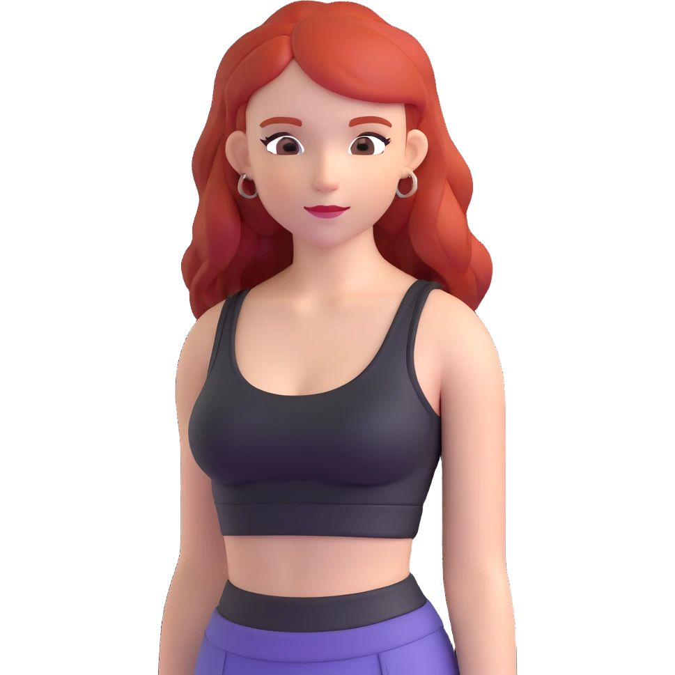 red-haired girl in a crop top emoji