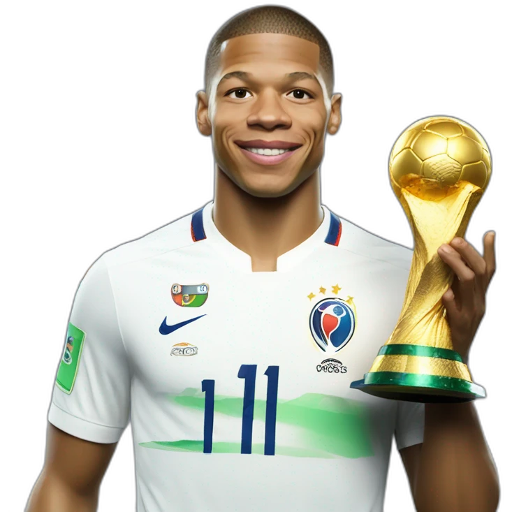 Mbappé avec la coupe du monde emoji