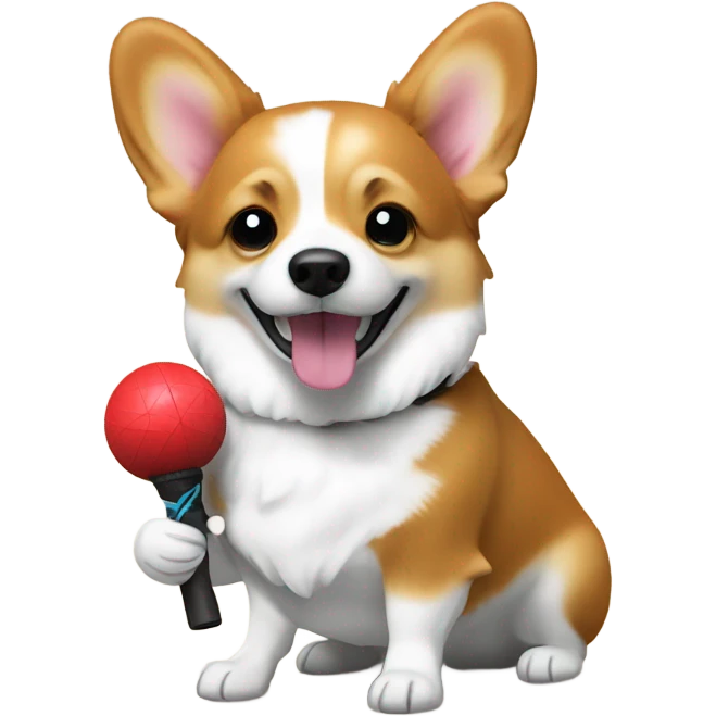 a corgi hold a kendama emoji