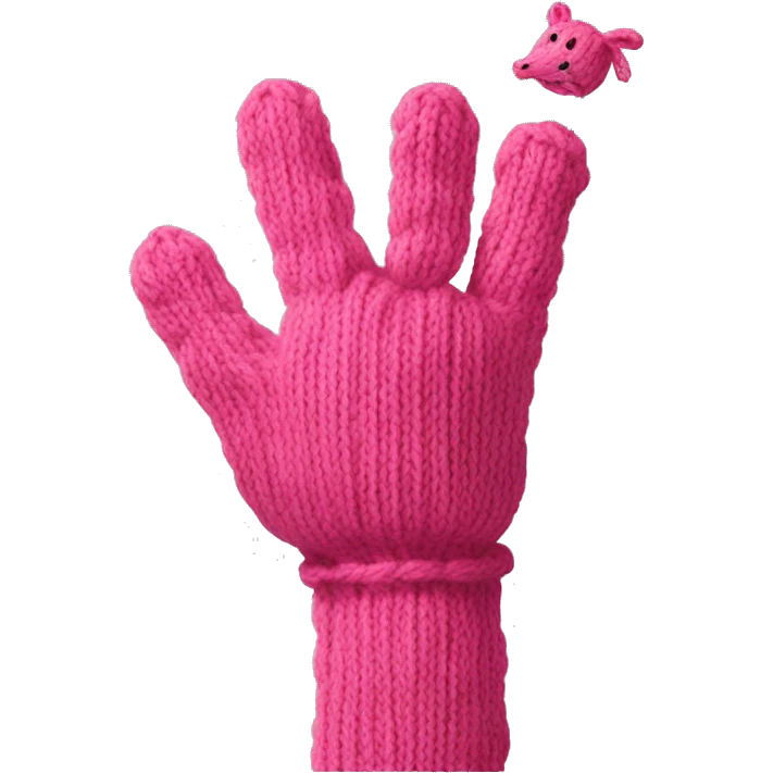 knitting hand with pinkie up emoji