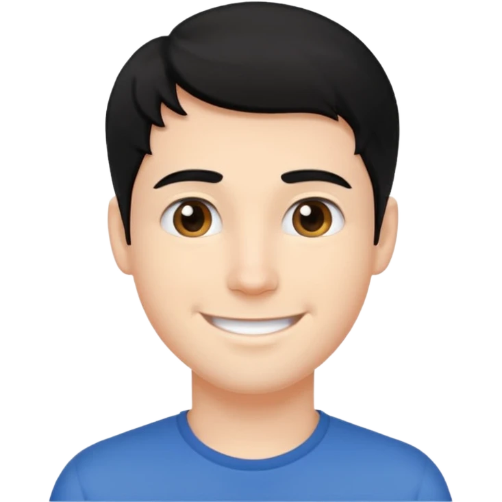 Joven blanco de buena parecencia cabello negro emoji