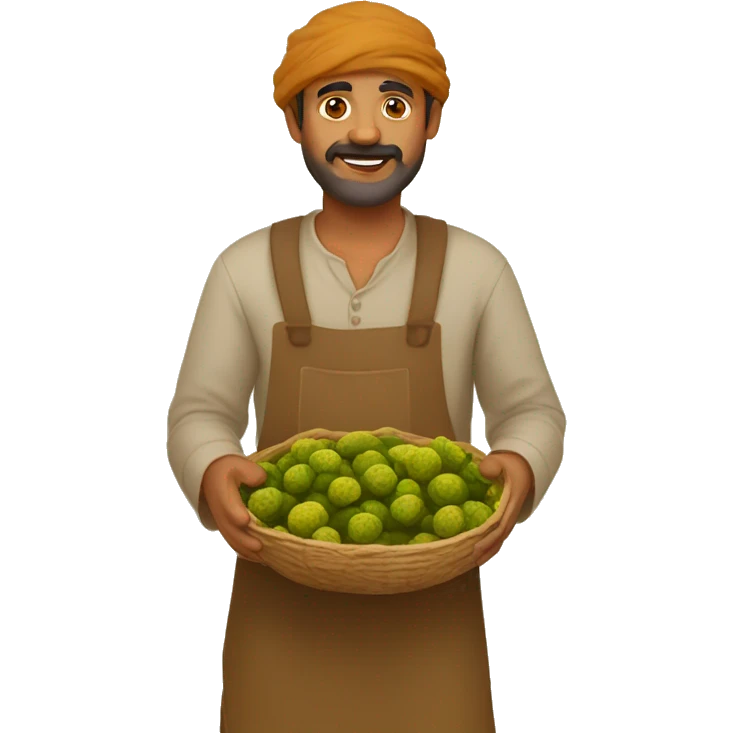 Jaggery man with neem in hand emoji