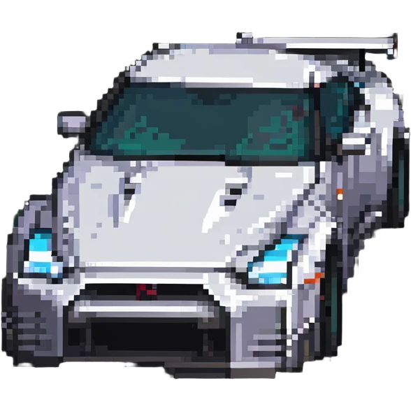 blocky Minecraft Nissan GTR sports car emoji