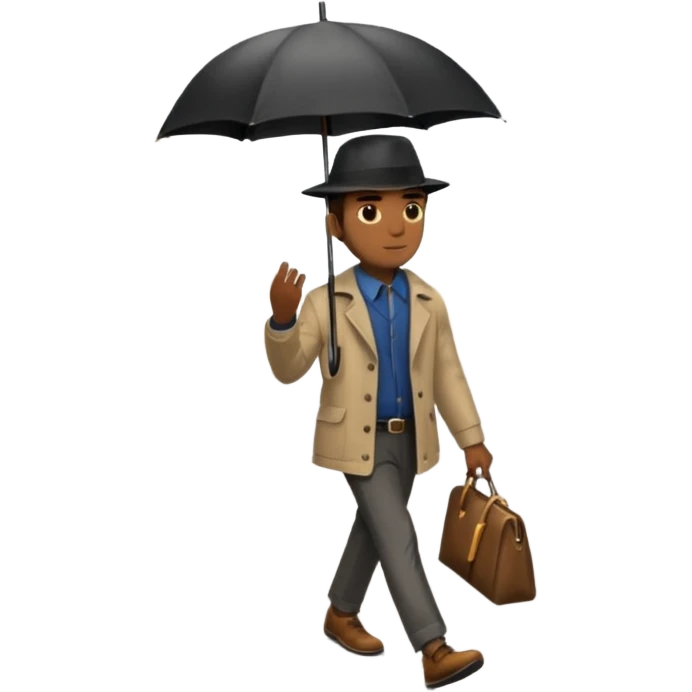 Street Umbrella Walker black man emoji