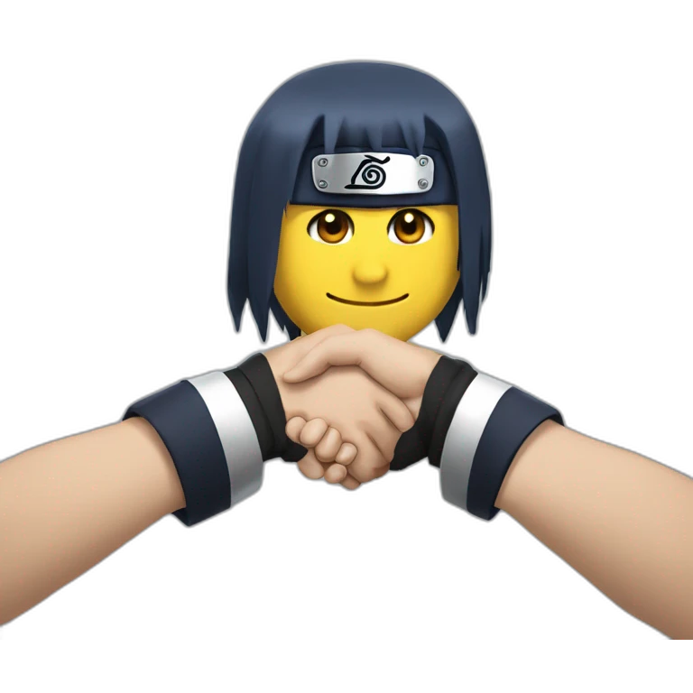 Naruto shaking hands Emmanuel Macron emoji