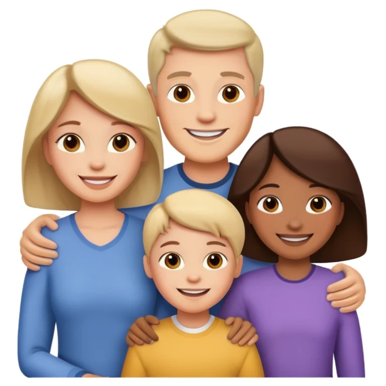 family posing for photo emoji