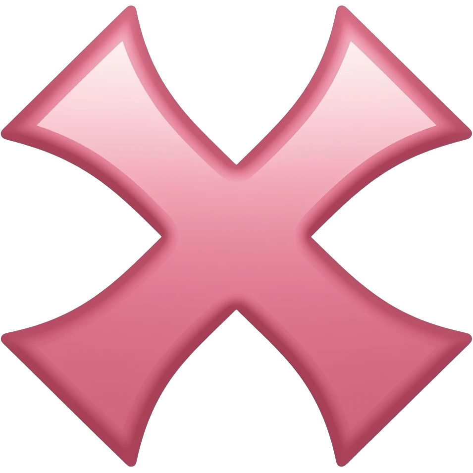 anime anger symbol, four short thick lines radiating outward from a center point, curved ends, not an X shape, soft pink color emoji