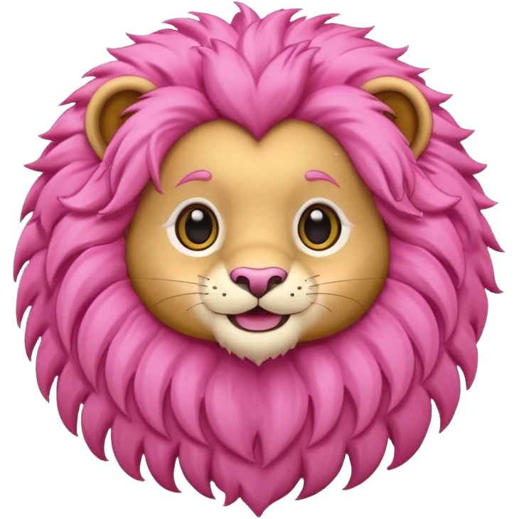 Pink Chibi Cartoon Lion emoji